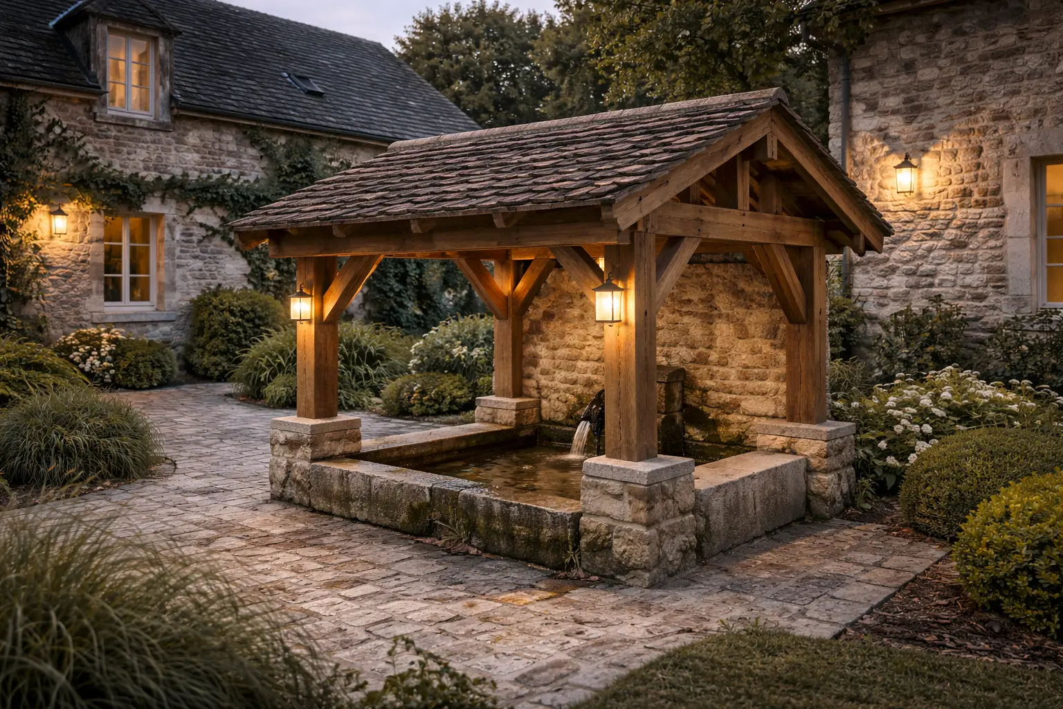 Restauration du toit d'un lavoir